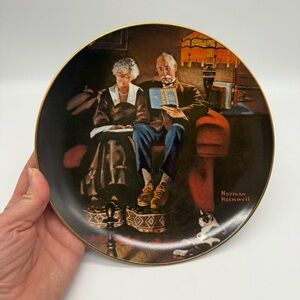 Norman Rockwell Limited Edition “Evenings Ease" Collector Plate Knowles 1980s
